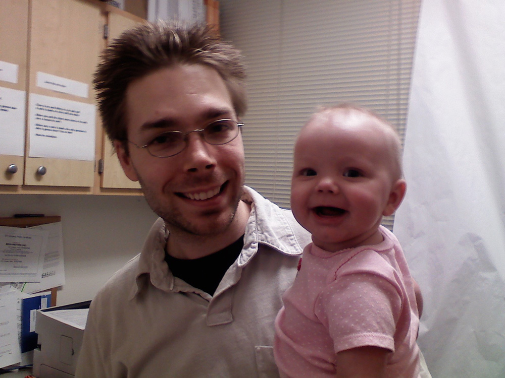 My daughter at the office